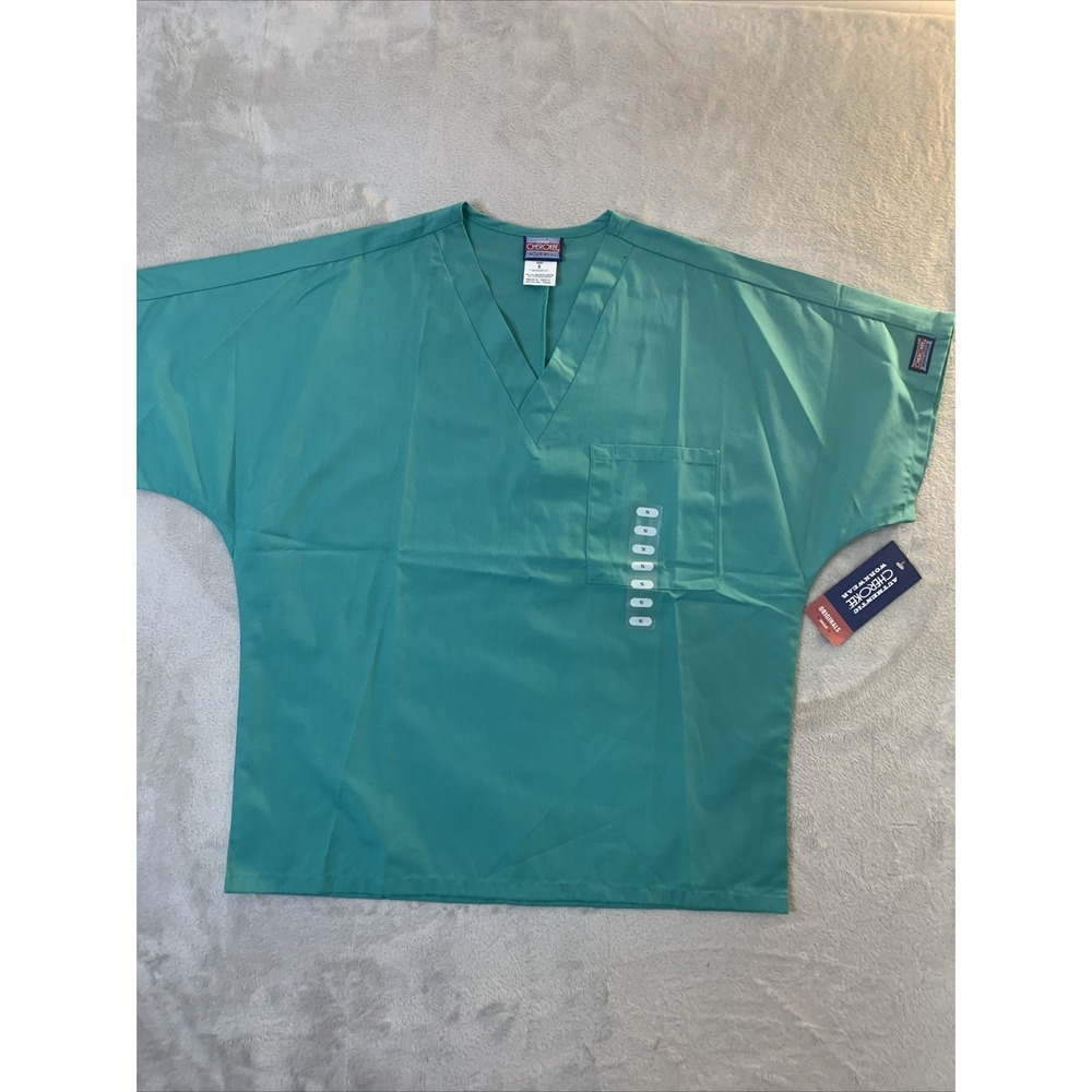 Cherokee Authentic Workwear New Scrub Top Mens A  Surgical Green 1 Pocket V Neck